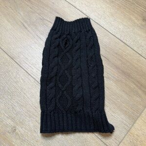 Black Cable Knit Dog Sweater Size XS